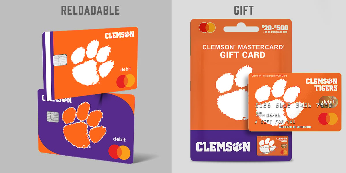 Clemson Reloadable Mastercard and Gift Mastercard
